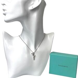 TIFFANY Co Necklace Choker Letter Y Pendant Sterling Silver